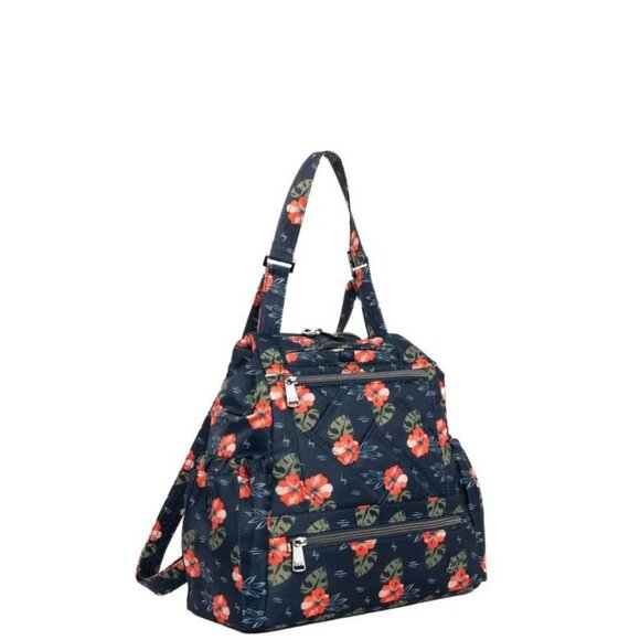 Lug Skyhop Convertible Backpack Aloha Navy Tropical Print main image 4